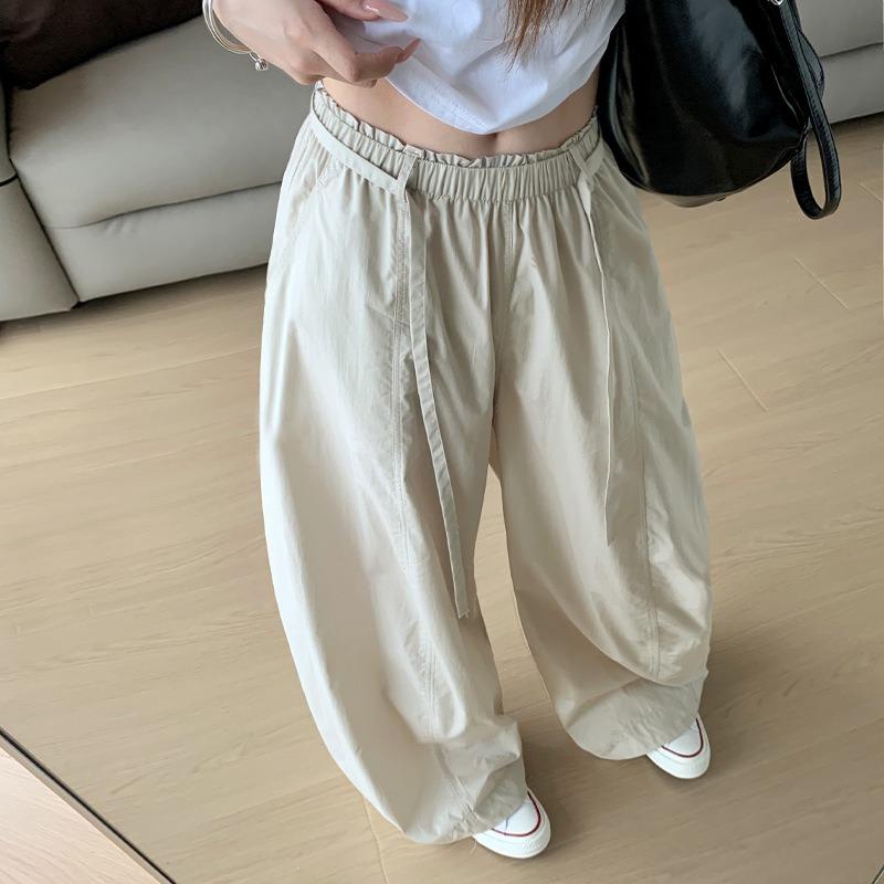 Coffee Scimitar Pants Women's Summer Thin High Waist Loose Pendant Lazy Casual Quick-drying Wide-leg Pants