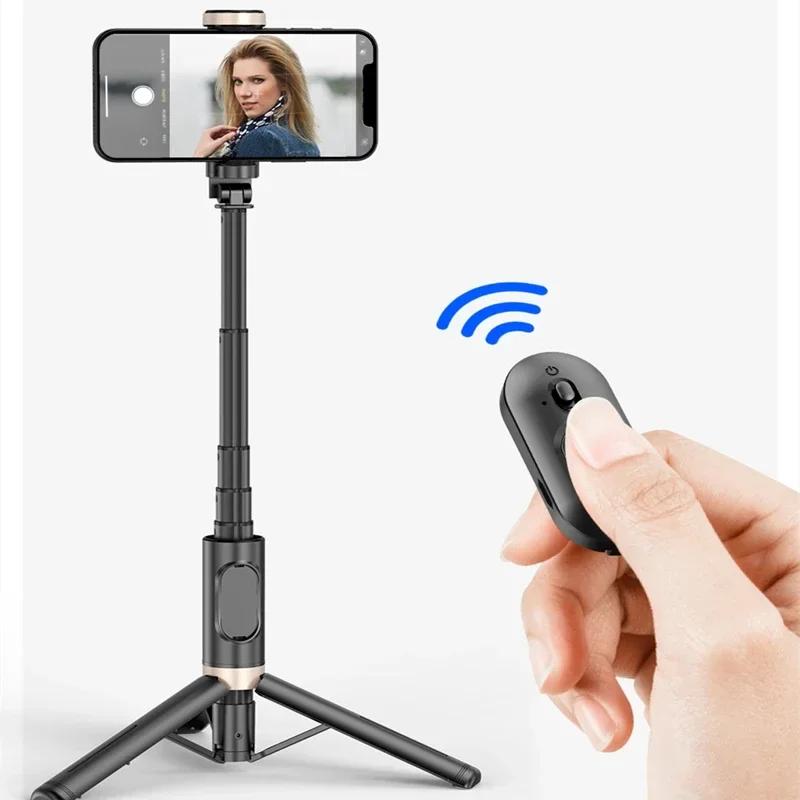 Bluetooth Selfie Stick Foldable Wireless Tripod with Bluetooth Shutter Monopod Live Photograph for iPhone 15 14 Samsung S24 S23