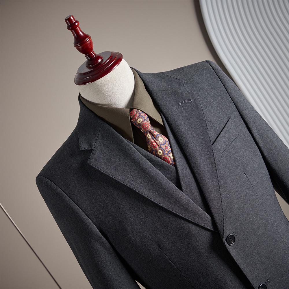 Modal Wool High-End Suit Set - Formal, Machine Washable, Linen Lined, Ideal for Weddings and Business.
