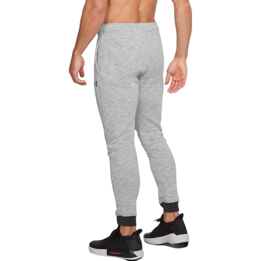 Under Armour Solid Color Logo Print Drawstring Cuffed Joggers Men Joggers Gray 1309844-025