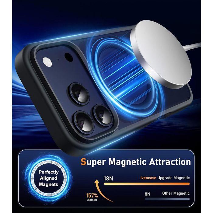 Coque de Protection - BOOLING - iPhone 17 Pro - Hybride - Anneau Magnétique Noir - 2 Verres Trempés
