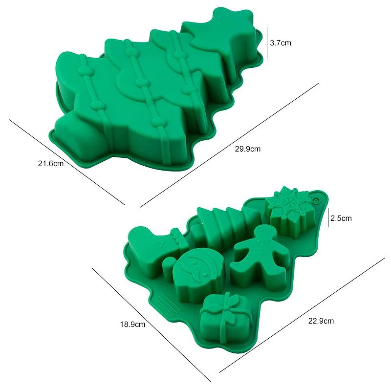 Christmas Silicone Mold Christmas Tree Snowflake Elk Chocolate Cake Biscuit Candy Mold DIY Gingerbread Mans baking utensils