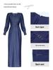 2026 Spring Women's Long Sleeve Elegant Denim Slit Dress