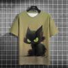 Funny Animal Men's T-Shirt Cute Cat Pattern 3D Printed T-shirts Casual Loose Fitting Short Sleeve Tee Oversized Men Clothing Top