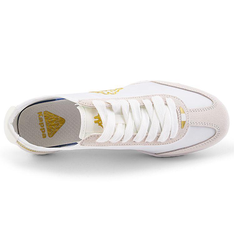 Kappa Fabric Synthetic Leather Round Toe Lace-Up Sports Slip-Resistant Durable Low-Top Casual Shoes Unisex casual shoes White Platinum K0DX5BB02-012B