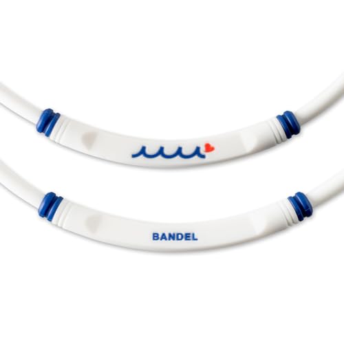 BANDEL x muta Healthcare BOLD Necklace Lite Sports White 47cm Magnetic Necklace for relieving stiff shoulders and improving blood circulation.