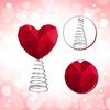 Red Heart Shaped Valentine's Day Tree Topper Romantic 3D Love Heart Ornament with Spiral Base for Wedding Party Holiday Tree Decoration