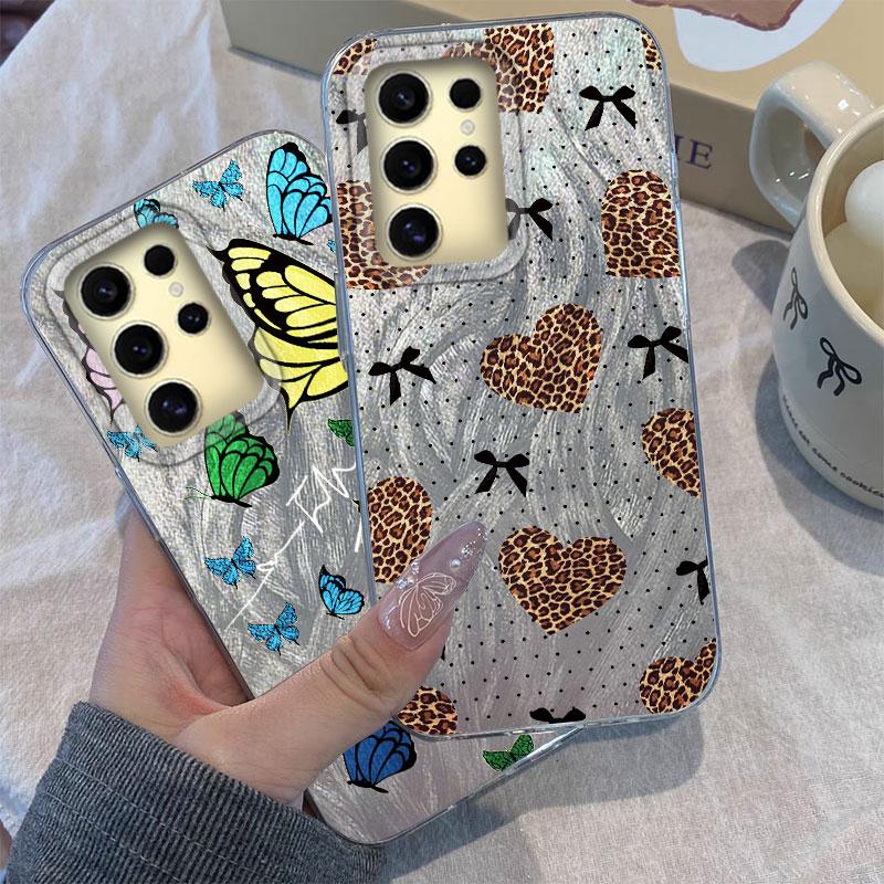 Case For Samsung Galaxy A56 S24 S25 Plus Ultra A15 A25 A55 A35 A16 A26 A36 5G Phone Cover Graffiti New Pink Love Patterns Bumper