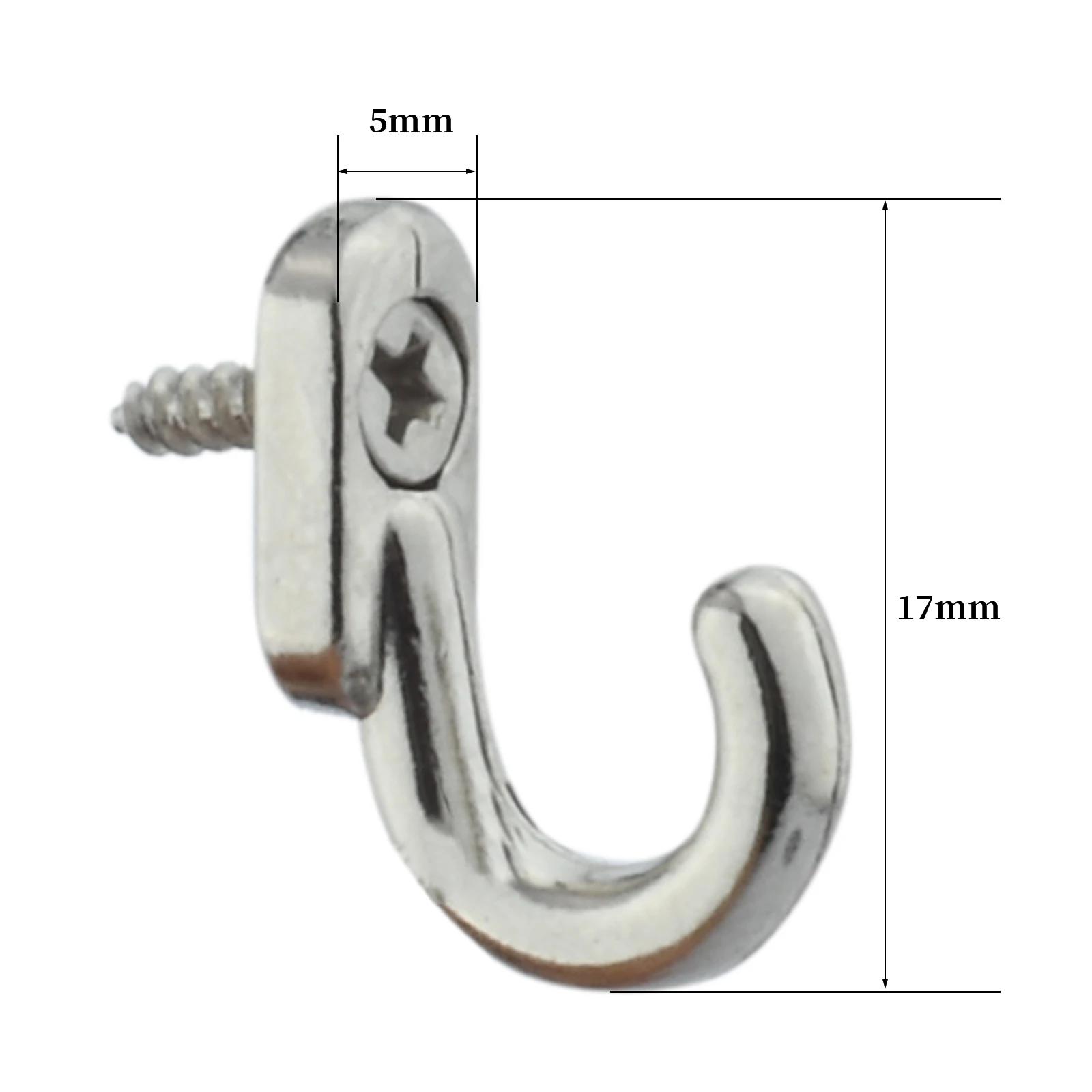

30 Pcs/lot Retro Mini Wall Hooks Hangers Door Wall Mounted Hooks with Screws Home Coats Hat Clothes Rack for Kitchen Bathroom срібний