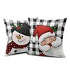 2Pcs Christmas Tree Pillowcase Santa Claus Snowman Pattern Zipper Invisible Lightweight Breathable Winter Pillow Cover