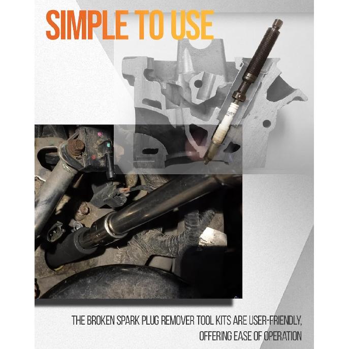 65700 Broken Spark Plug Remover Tool Kit, Spark Plug Extractor Tool Compatible with Ford 3 Valve Engine 5.4L