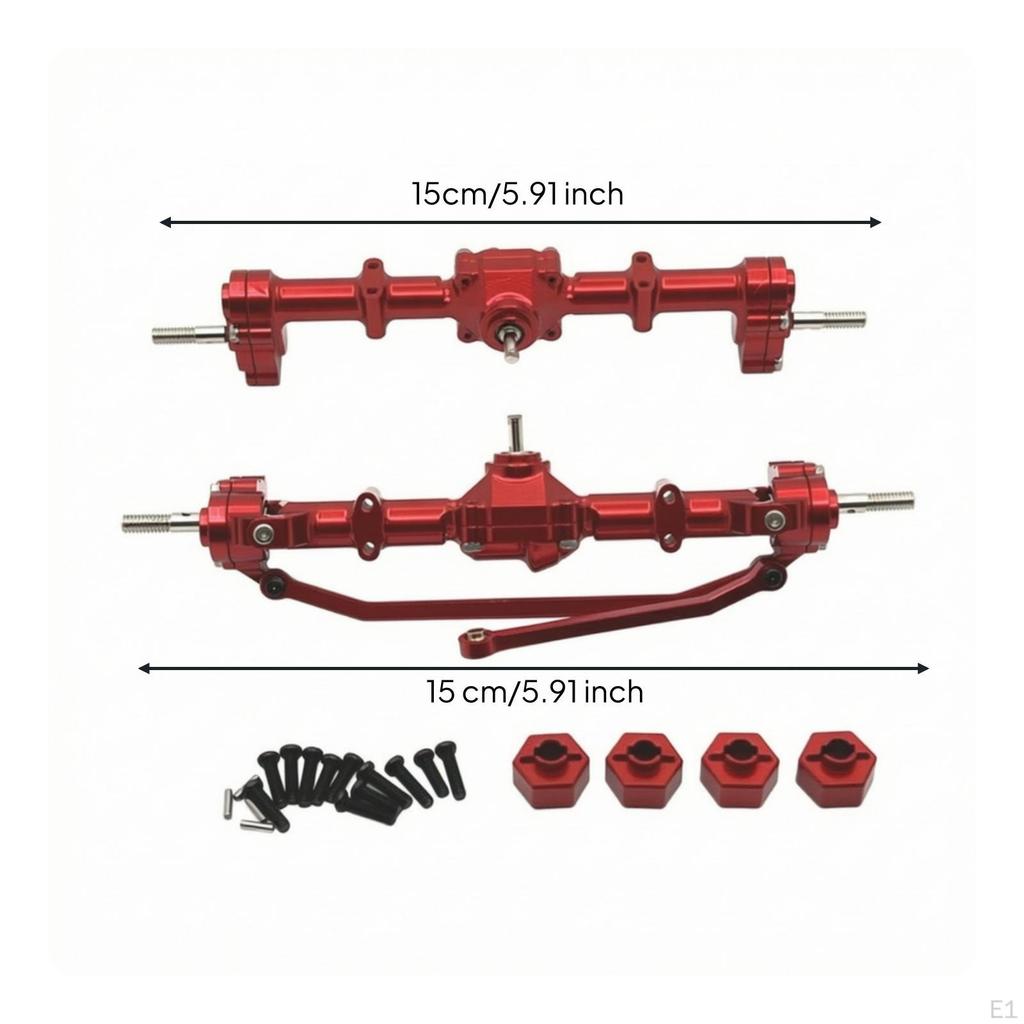 RC Car Axle Kit CNCMachined with 1:12 Scale Axles for Builders, RoughTerrain Builds Red