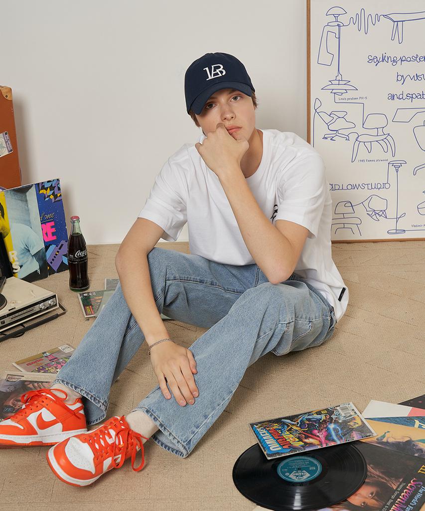 LAB101 Volume Embroidered Logo Ball Cap - Navy