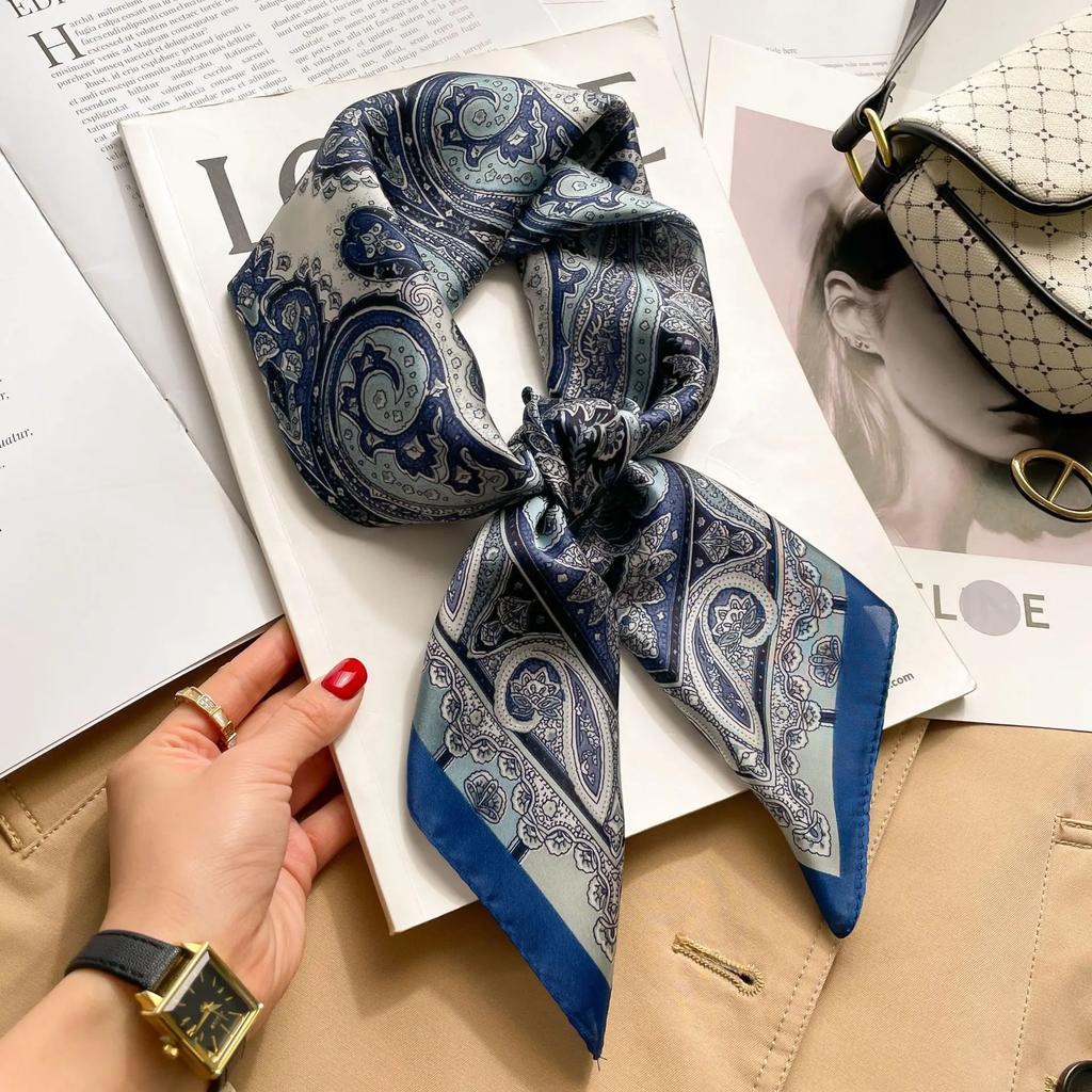 70cm Hair Print Silk Feeling Scarf For Women Fashion NeckTie Hand Bag Foulard Wrist Kerchief Shawl Wraps Hajib Lady