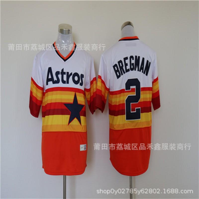 Mens Houston Astros 3 Pena Baseball Jersey Short Sleeve Embroidered Fan Tee Cotton Sport Shirt