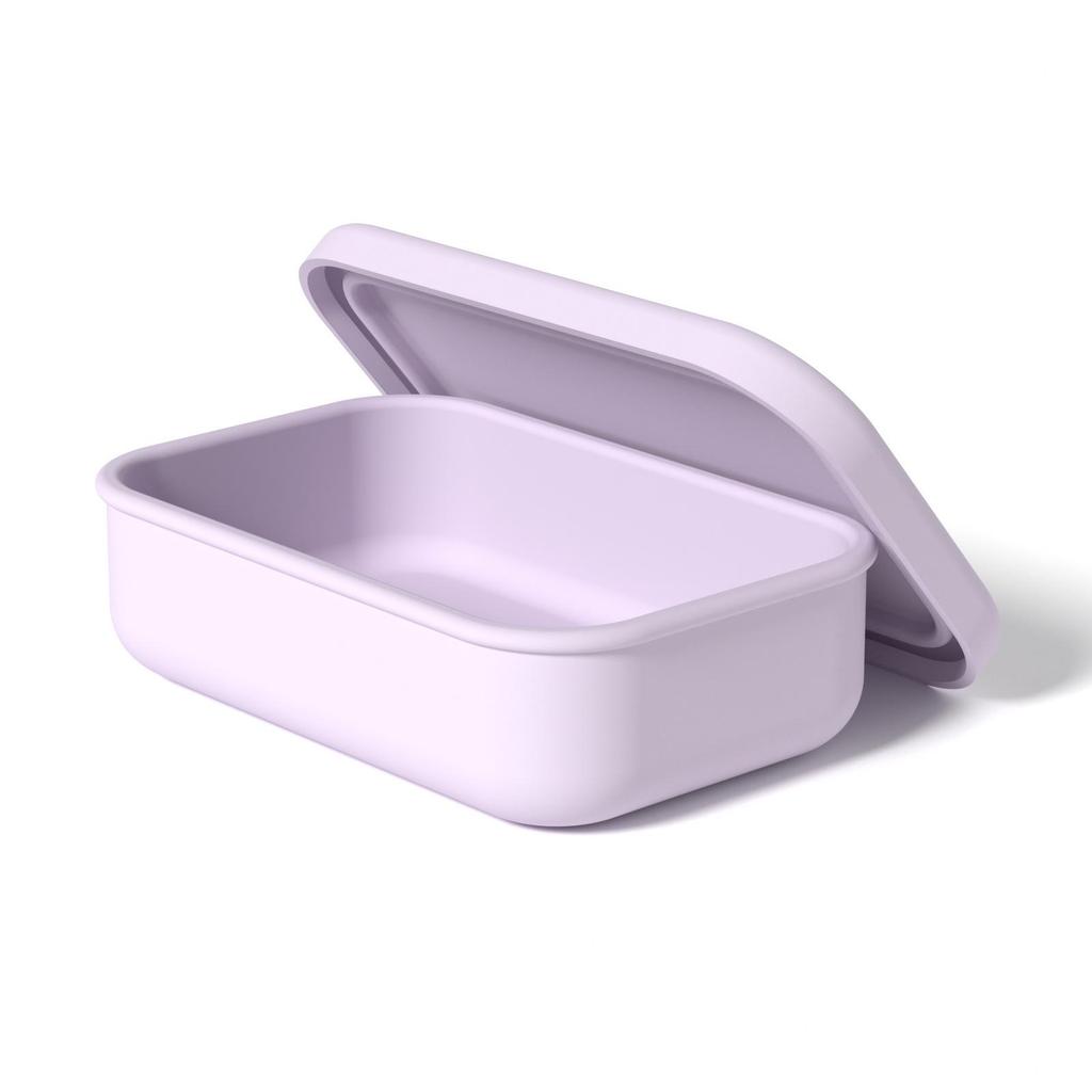Silicone Ice Cube Tray with Lid: 4-Grid Frozen Soup & Food Storage Box