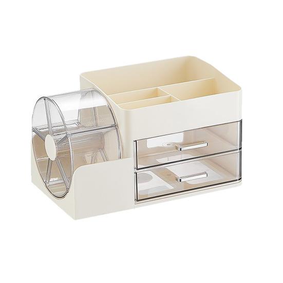 Storage Rack with Clear Windmill Shape Organizer Large Capacity Cosmetics Organizer Dustproof Cosmetic Case for Bathroom Desktop