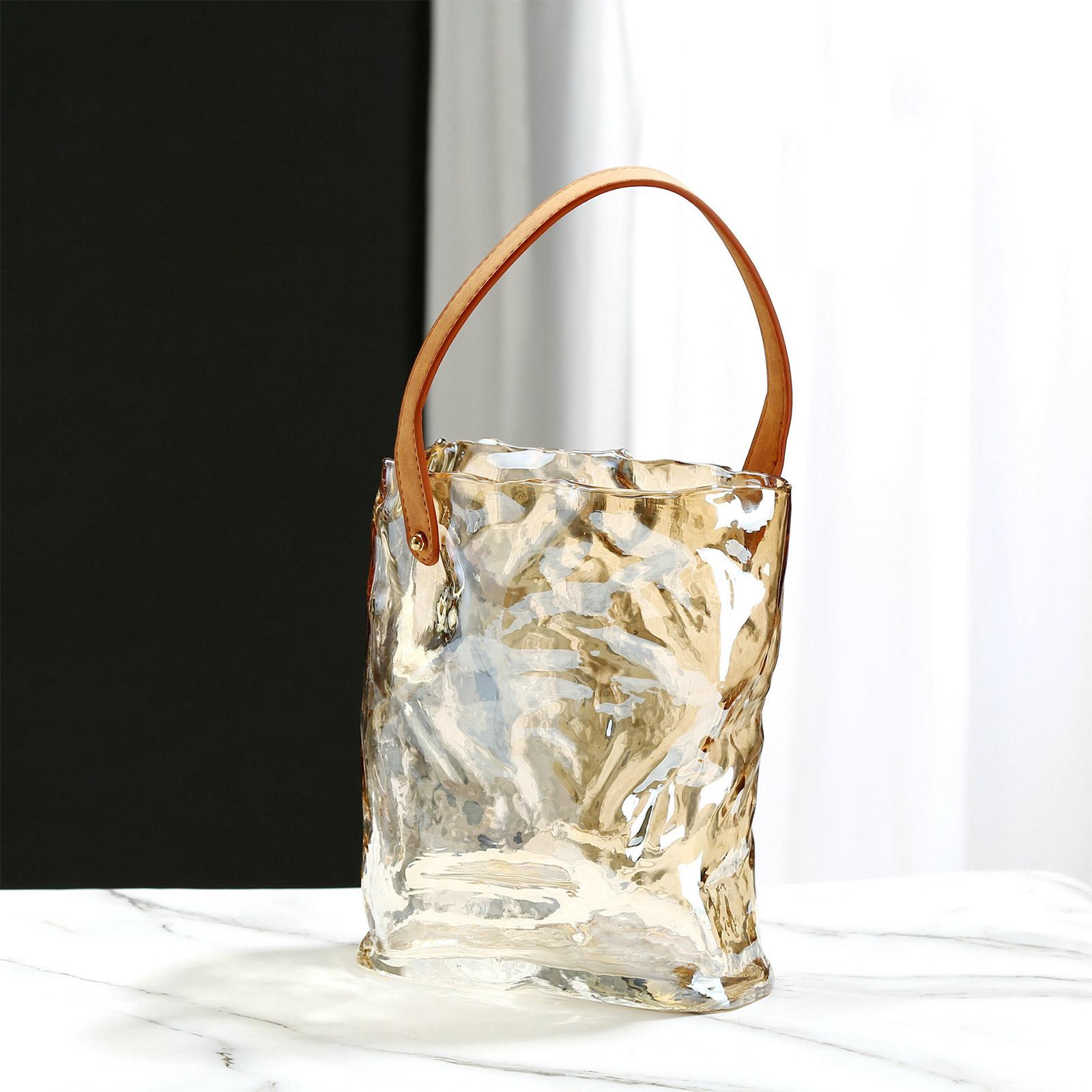 Handbag Vase Original Color Glass Vase