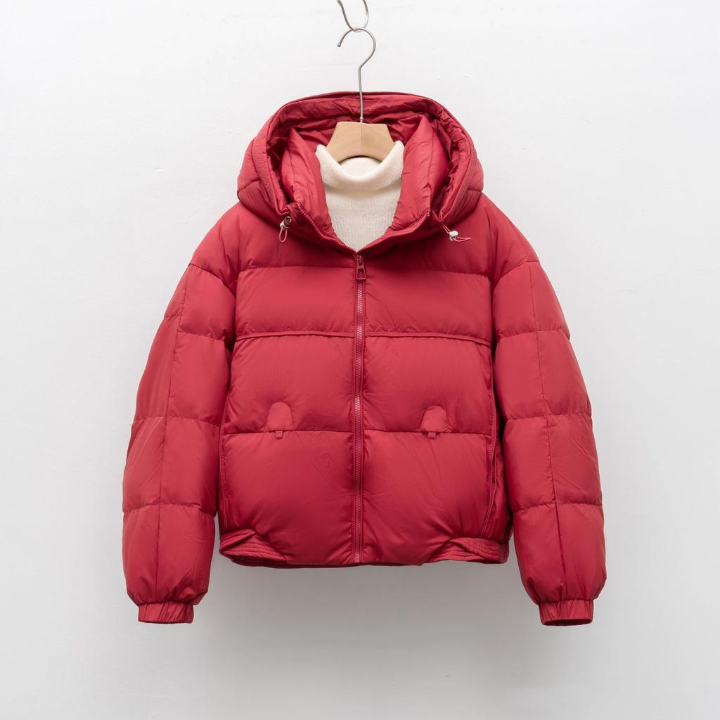 Down Hooded Short Winter Simple Small Solid Color Duck Down Bread Down Jacket
