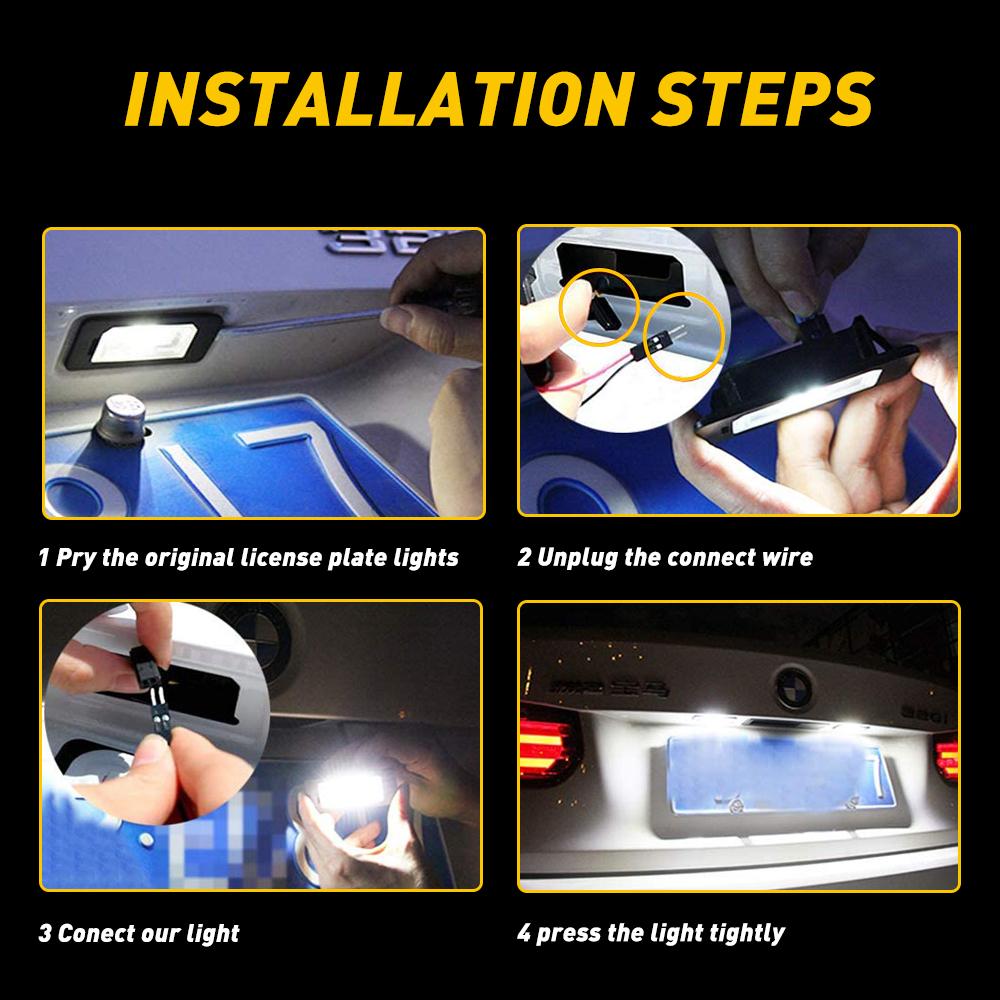 2x Error Free LED License Number Plate Lamp Light for BMW 1 3 5 Series E39 E60 E61 F10 F30 E82 E88 E90 E91 E92 E93 X5 E70 X6 E71 License Plate Covers