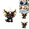 Car Decor Acrylic Flat Surface Black Dragon Pendant With Cartoon Style For Vehicle Interior Enhancement