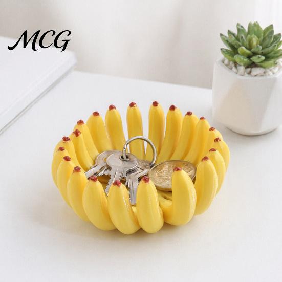 Burr-free Kitchen Bowl 3D Printed Banana Fruit Bowl, Large Capacity Tray Holder, Decorative Candy Snack Shape Food Serving Plate for Kitchen,