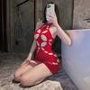 Sex underwear new sexy pajamas women's clothes pure desire small chest red hollow hip skirt