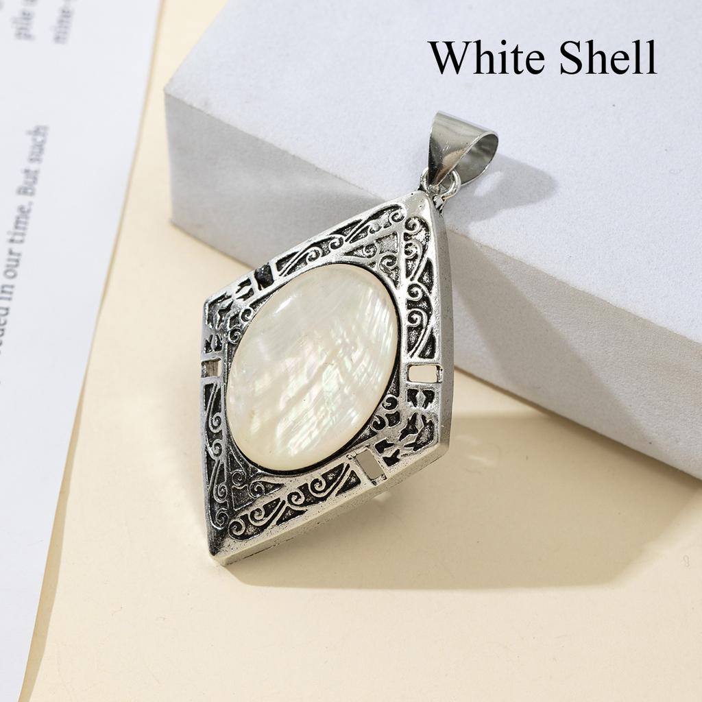 1Pc, Reiki Healing Crystal Pendants Charms, Elegant Rhombus Natural Gemstone Pendant Necklace - Unique Handmade Jewellery, DIY Gifts for Women Men
