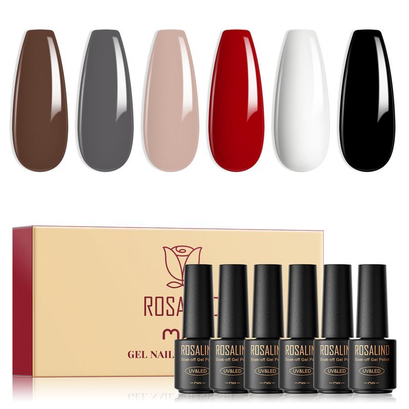 

Набор гель-лаков для ногтей ROSALIND, 6 шт., полупостоянная УФ-лампа, гель-лак для ногтей, гибридный гель-лак для дизайна ногтей, светящийся/светоотражающий