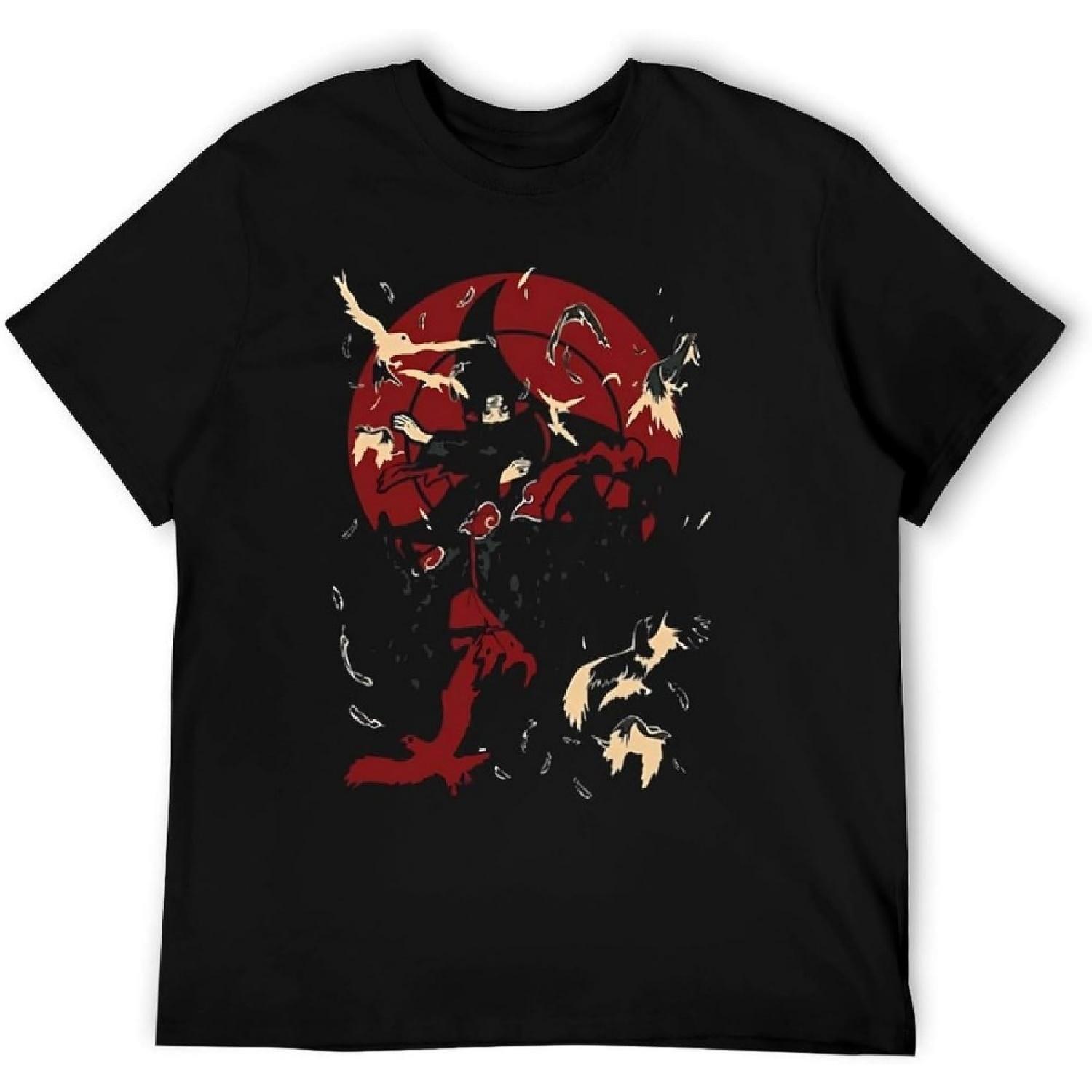 Men’s Anime Villain Inspired Graphic T-Shirt – Dark Cloak Mysterious Character Tee S