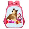 Masha And Bear School Bag Elementary School Cartoon High Definition Printing Large Capacity Zipper Oxford Lightweight Ridge Backpack