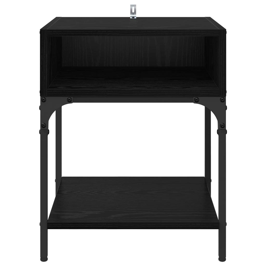 Nightstand Set of 2 Black Oak Effect 40 x 40 x 50 cm