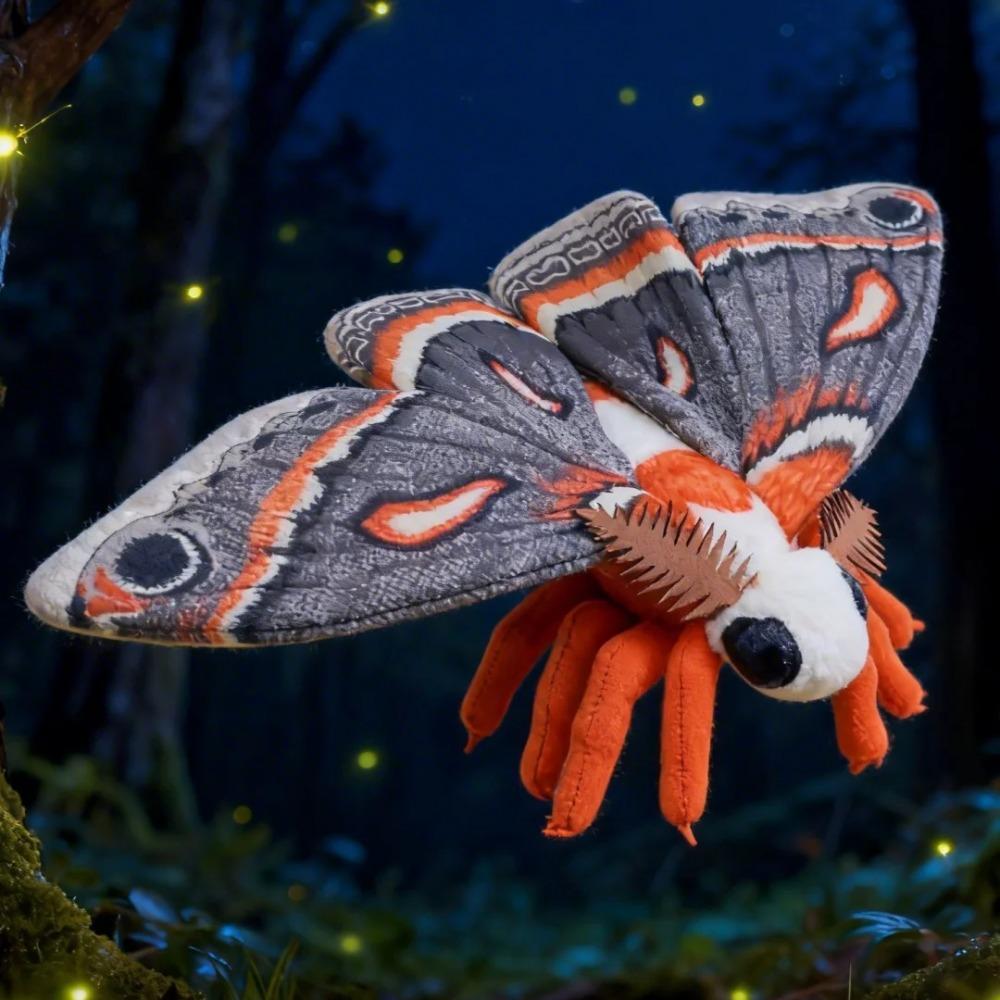 Peluche Falena Cecropia Hyalophora Giocattolo Morbido Realistico Insetto Imbottito Regalo Educativo per Amanti della Natura Peluche Carino per Bambini Adulti