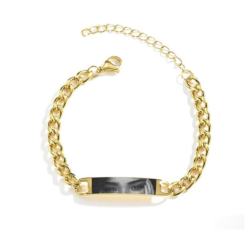 

Custom Eyes Photo Bracelet Personalized Eyes Picture Bracelets Engraved Lover s Eye Stainless Steel Valentine s Day Jewelry Gift золотой