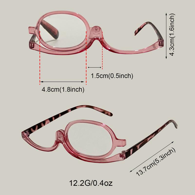 A Pair of PC Cosmetic Mirror Reading Eyeglasses for Daily Wear Rotating Monocle Women Makeup Anti-blue Reading Eyeglasses for Daily Wear