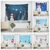New Year Christmas Theme Snowman Pattern Living Room Bedroom Decorative Tapestry