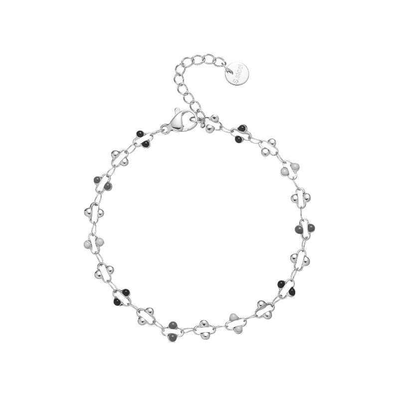 

Meier Titanium steel double circle enamel chain stainless steel necklace non-fading clavicle chain