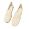 Spring and summer single shoes foreign trade fly-woven soft soles one pedal square head casual knitted shoes Doudou shoes women's shoes low-top flat
