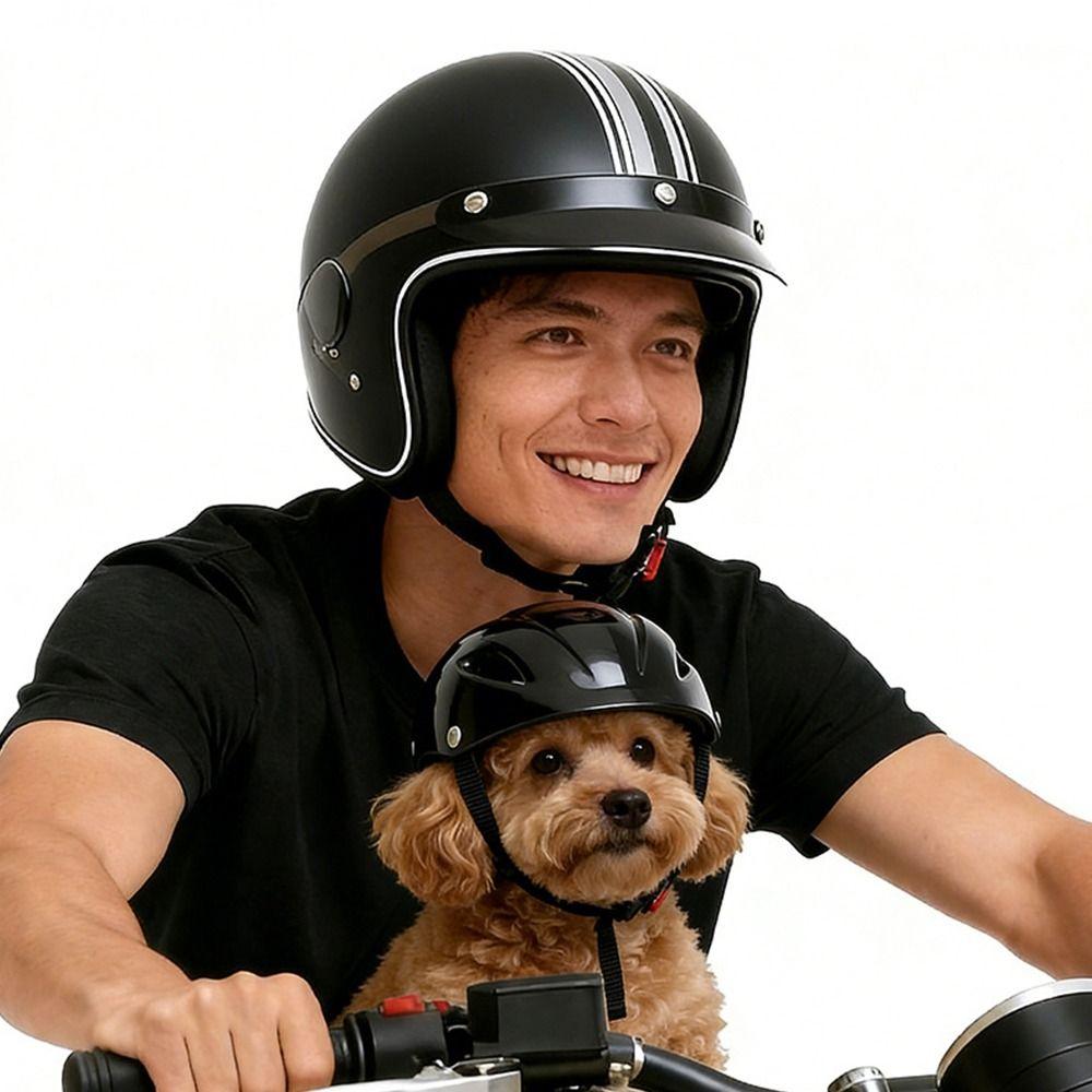 Adjustable Strap Pet Helmet Nylon Strap Pet Safety Helmet Fashion Cat Helmet Pet Accessories