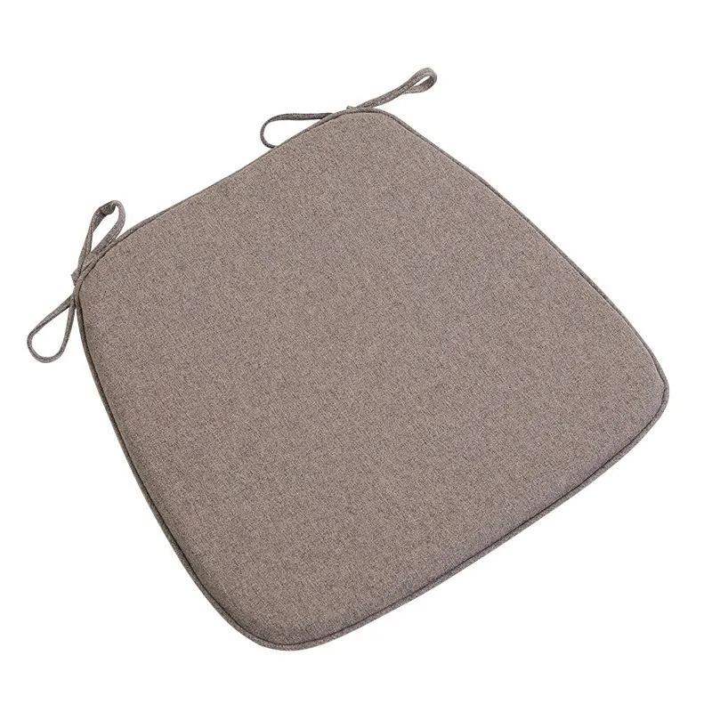 Modern Style Solid Color Cotton Linen Chair Cushion with Ties for Dining Chairs Kitchen Dining Chair Pad Cojines Decorativos