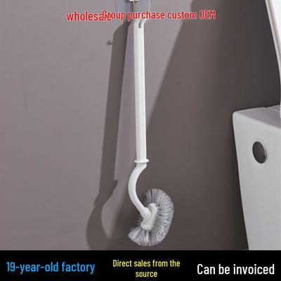 Tengji Bendable Toilet Brush with No Dead Corner Cleaning, Wall-mounted & Hole-free Design