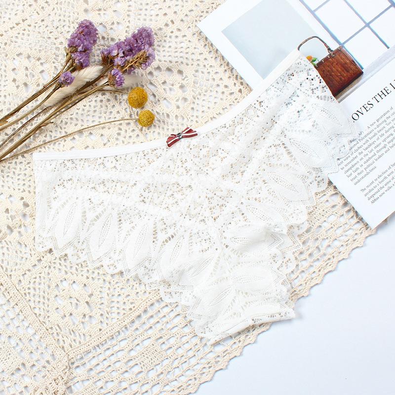 Sexy Panties Women Lace Low Waist Briefs Female Hollow Out G-String Underwear Solid Lingerie Underpant Breathable Comfortable Fashion Einson