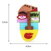 Acrylic Creative Face Brooch for Women Unisex Multicolor Party Office Badges Pin Gifts