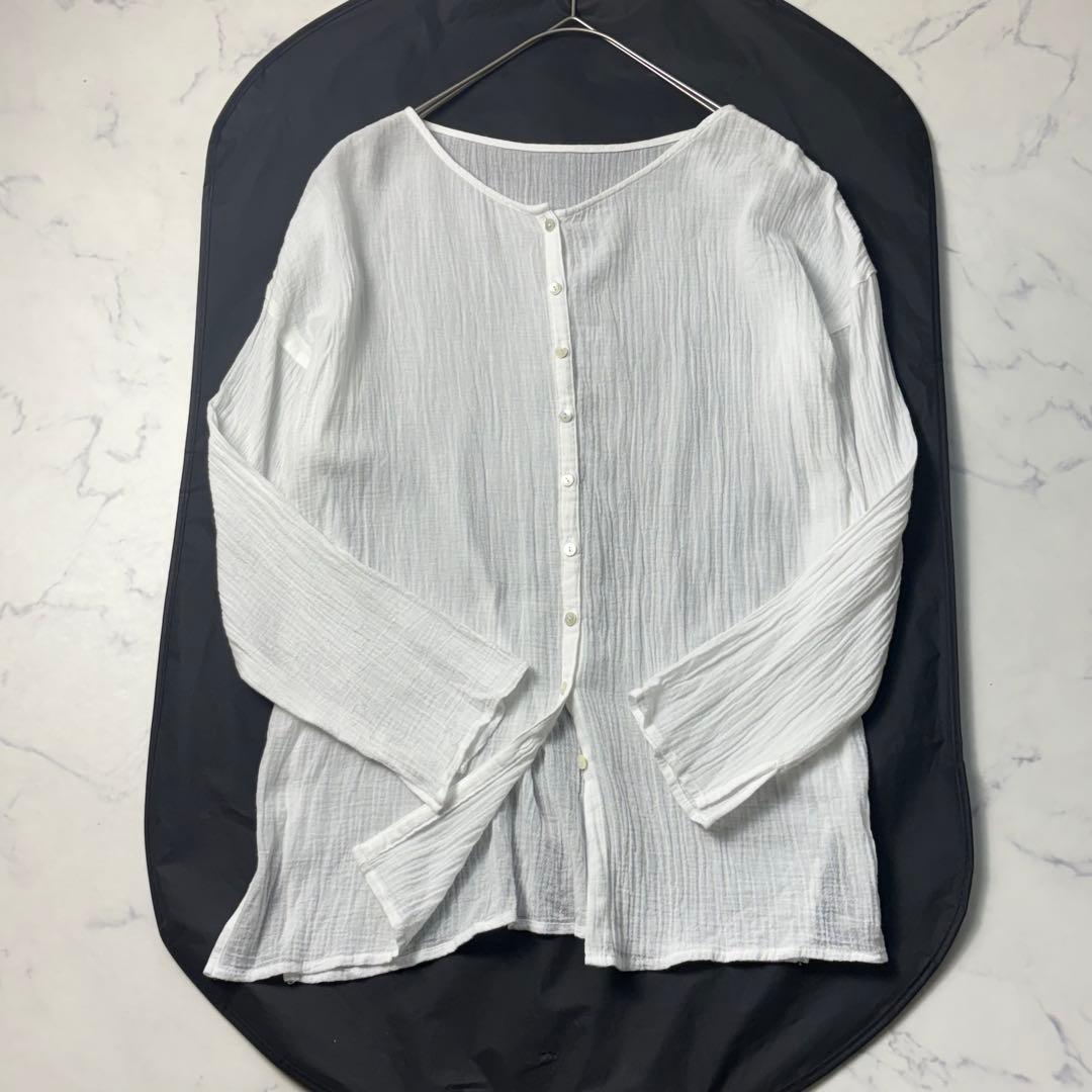 24 year SLOBE IENA gauze 2way blouse 100% cotton