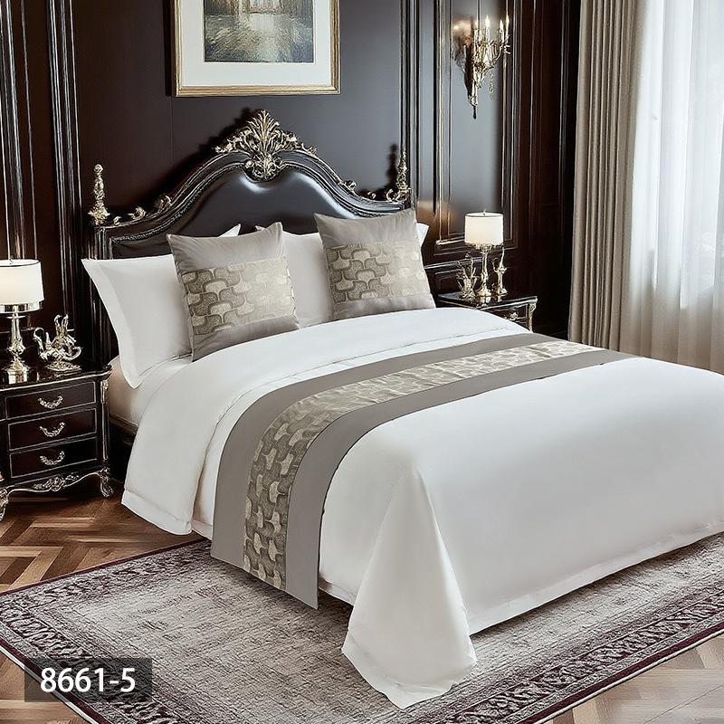 Fashionable and Minimalist Bedspread Hotel and Guesthouse Bedding Patchwork Bed Cover Decorative Strip High-count High-density Light Luxury Bed Skirt