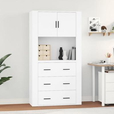 Vidaxl Tall Cabinet, White, Wood-based Material