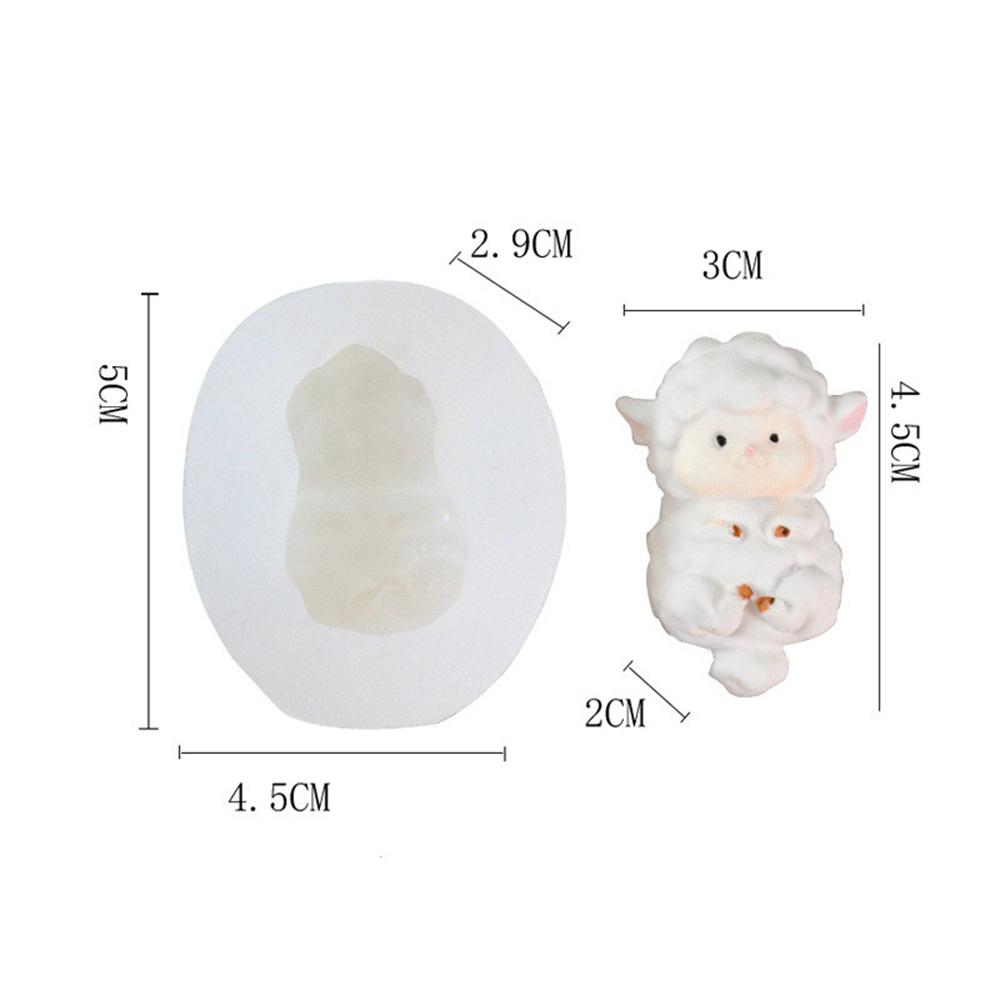 New Three-Dimensional Sheep Plaster Decoration Mold Creative Baking Diy Aromatherapy Candle Cartoon Lamb Silicone Mold