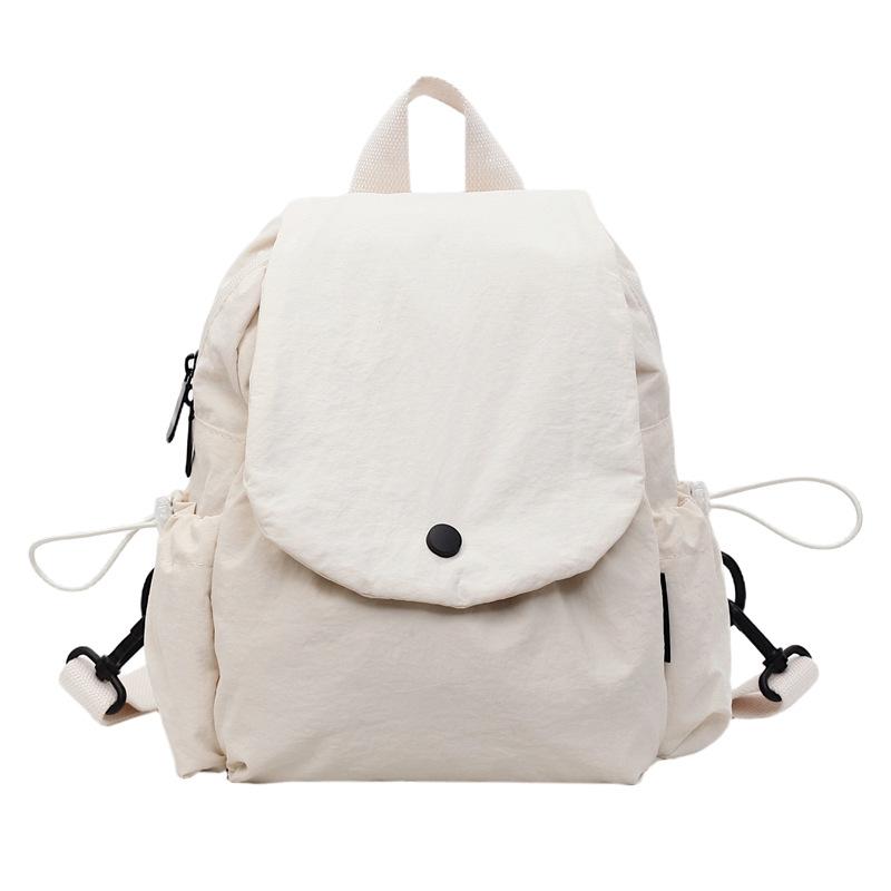 College Student Class for Women's Backpack Canvas Lightweight Small Schoolbag Casual Contrasting Color Handbag Women