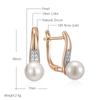 Fashion Pearl Long Drop Earrings For Women  Rose Gold  Color Mix With White Natural Zircon Daily Fine Jewelry