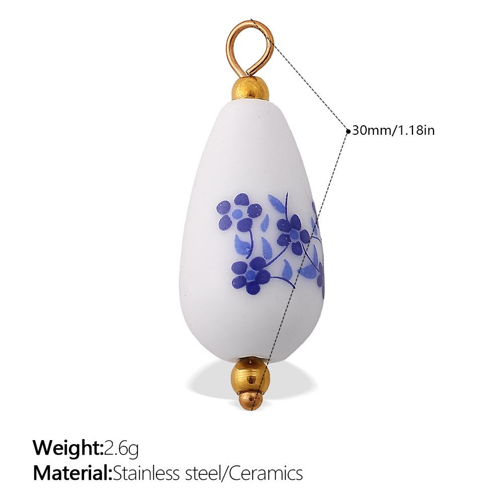 European and American sweet and cool style DIY dopamine ceramic pendant stainless steel plated 18K gold creative jewelry collection